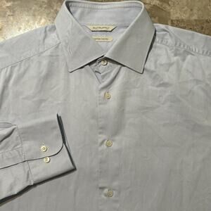 Suitsupply Shirt Mens 41 16 Blue Two Ply Cotton Long Sleeve Tessitura Monti